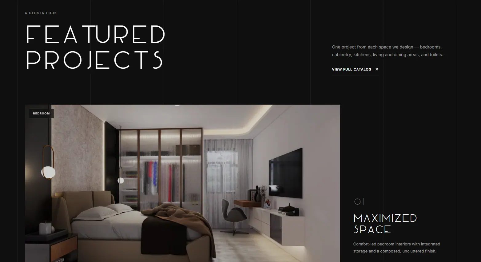 Additional screen from the ARC Interiors & Cabinetry website.