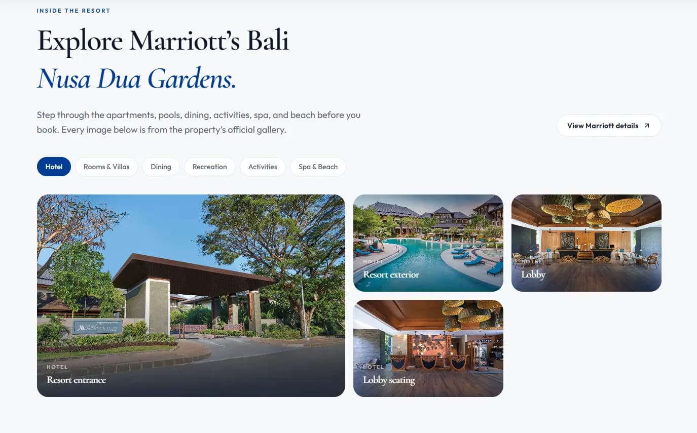 Additional screen from the CV Travel & Tours website.