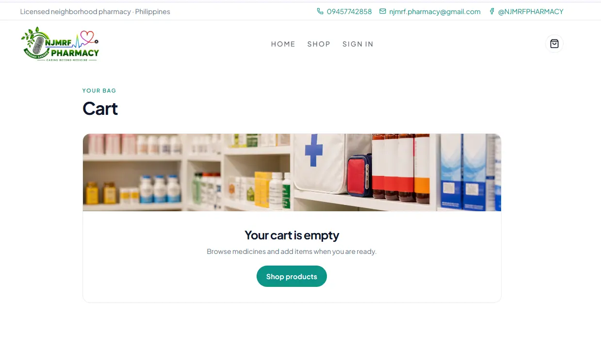 Additional screen from the NJMRF Pharmacy website.