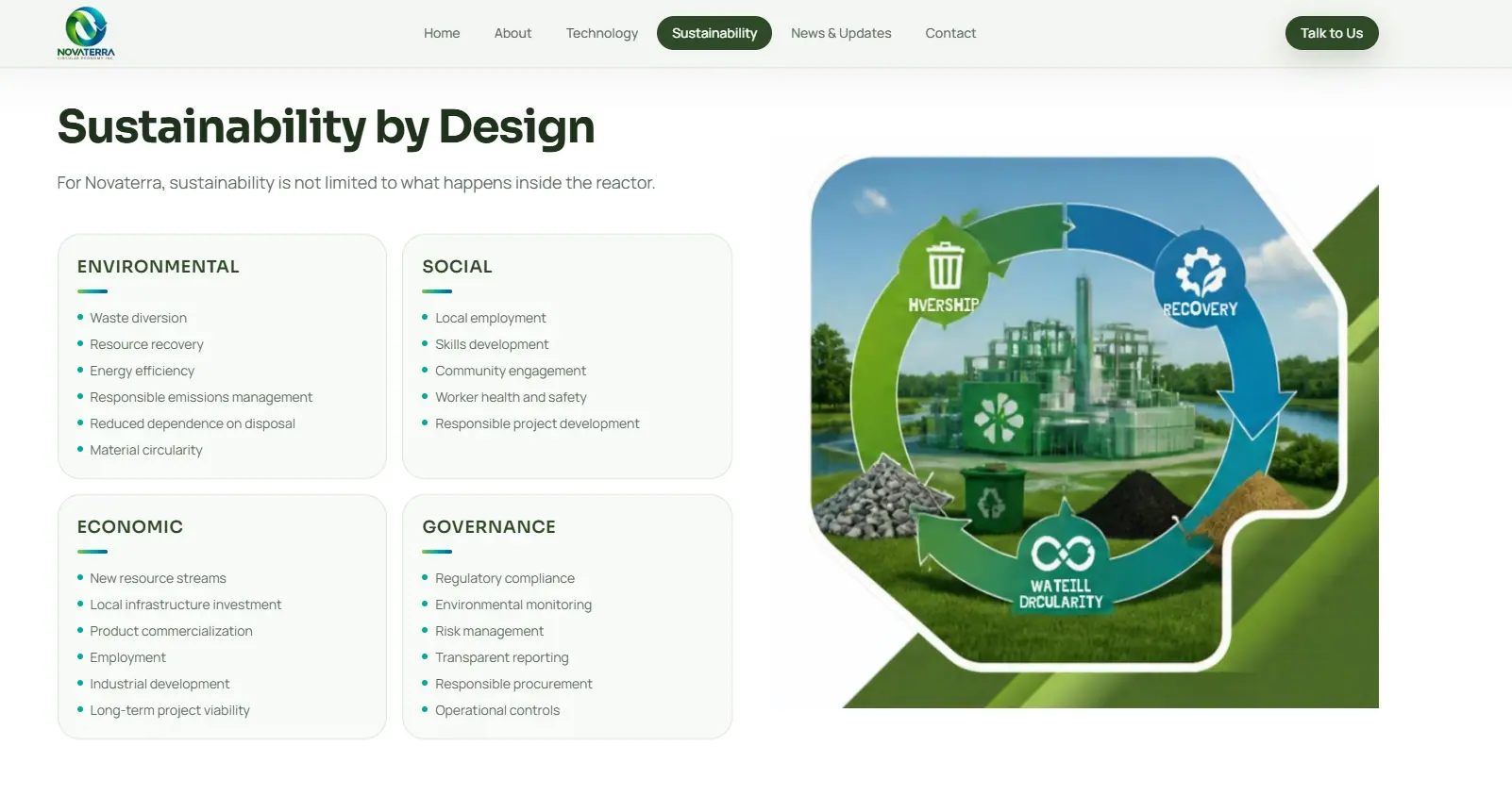Additional screen from the Novaterra website.