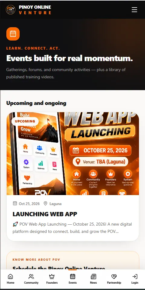 Additional mobile screen from Pinoy Online Venture.